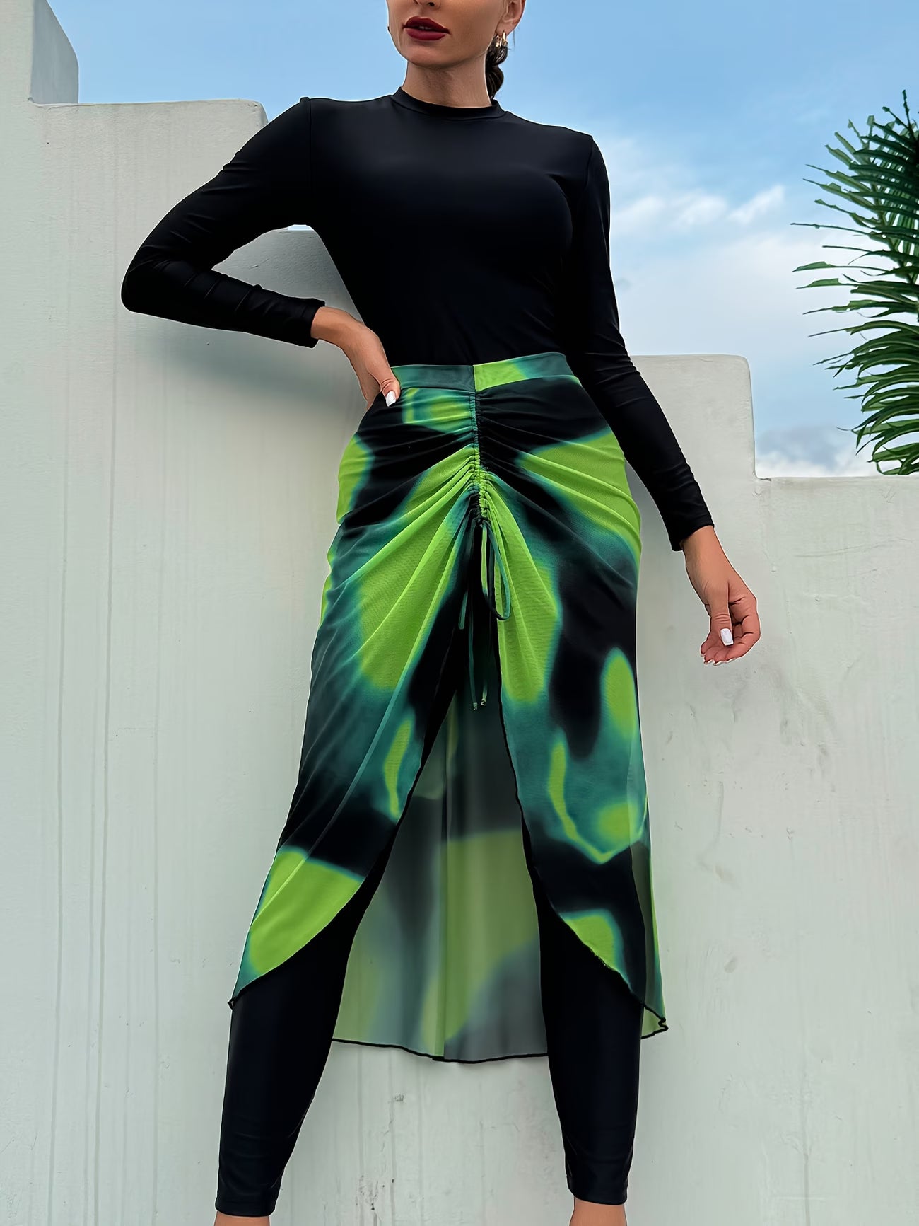 Burkini élégant avec paréo intégré – Confort, style et couverture complète