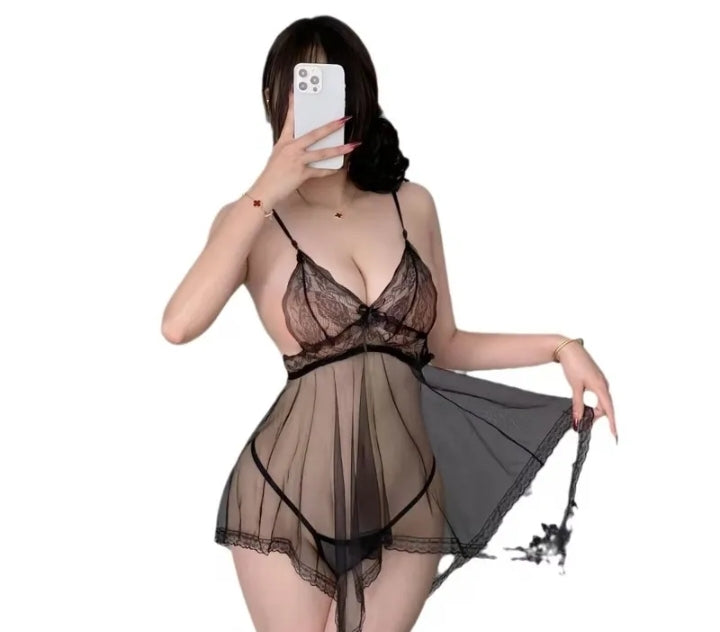 Nuisette Transparente en Dentelle