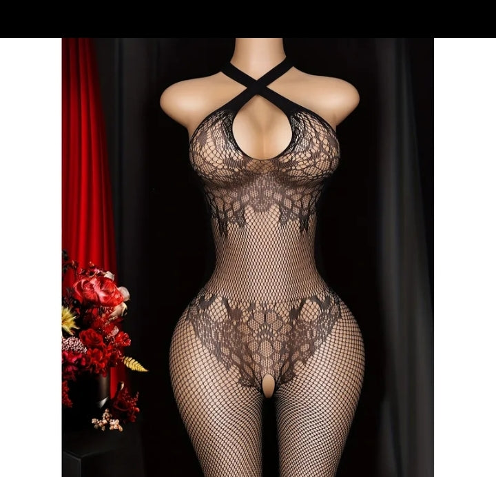 Women's openwork fishnet bodysuit – bold sensuality and sculpting design