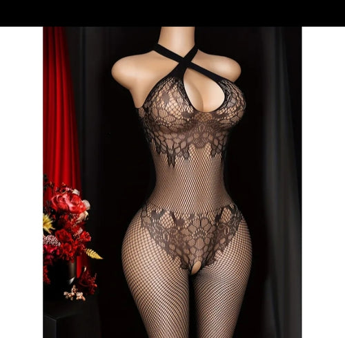 Women's openwork fishnet bodysuit – bold sensuality and sculpting design