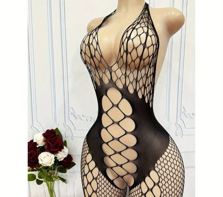Women's openwork fishnet bodysuit – bold sensuality and sculpting design