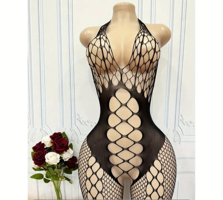 Women's openwork fishnet bodysuit – bold sensuality and sculpting design